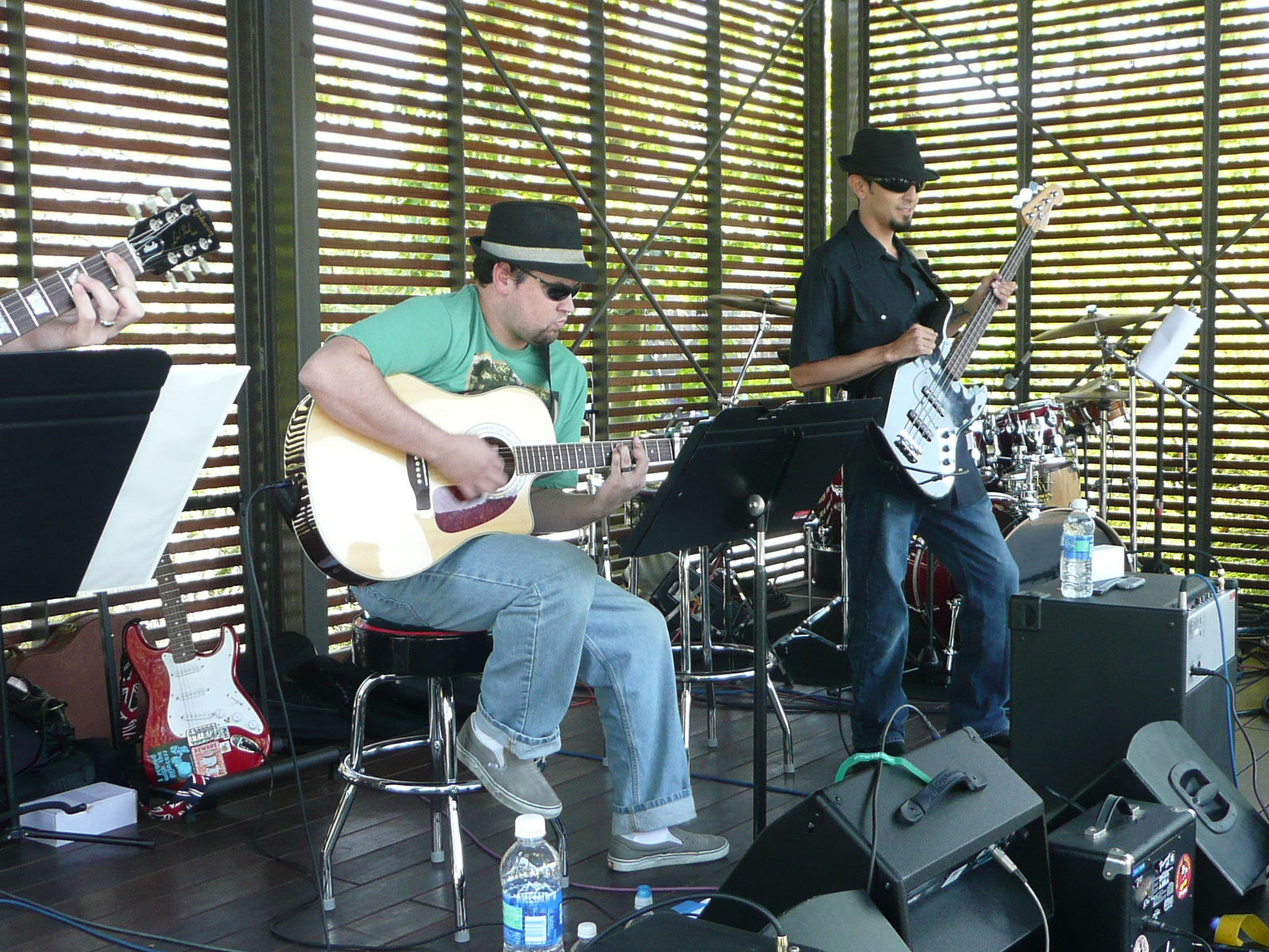 Imagineers playing as a band on the WDI campus.