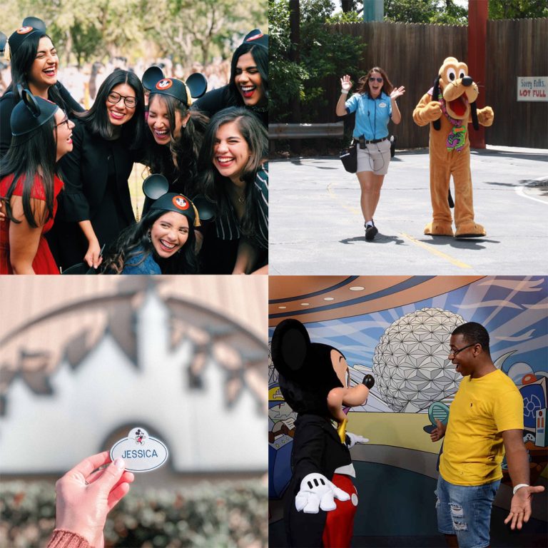 A collage of participant photos from their Disney Program