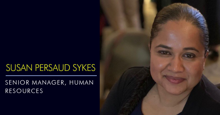 Headshot of Susan Persaud Sykes, Text: Susan Persaud Sykes Senior Manager, Human Resources