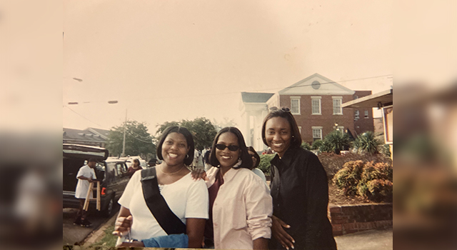 Karla on campus at Alabama A&M University with friends.