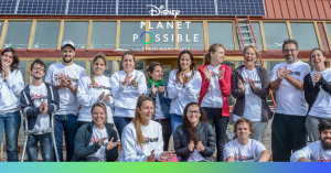 Disney LATAM team in front of sustainable public school