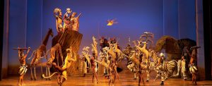 Scene from the Broadway show, The Lion King. Circle of Life scene.