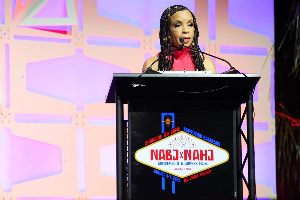 ABC News President Kim Godwin presents at the Opening Ceremony of NABJ-NAHJ 2022