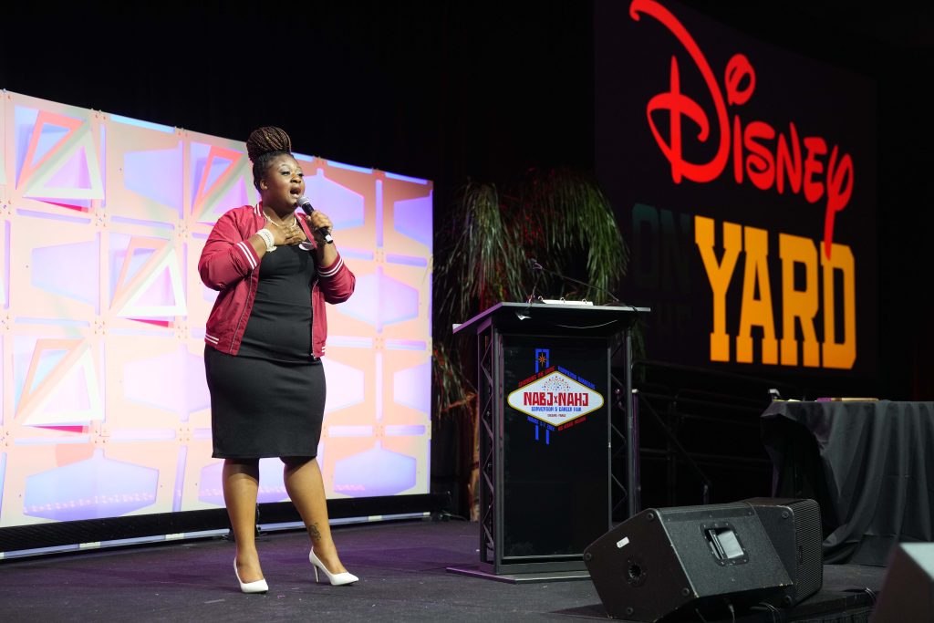 Outreach and engagement director Dayna Lee introduces and speak about Disney on the Yard, initiative to expand HBCU representation at Disney.