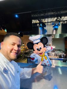 Bobby Otero giving Chef Mickey Mouse a thumbs up