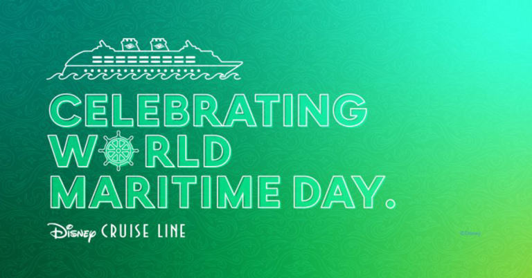 Text: Celebrating World Martime Day, Disney Cruise Line