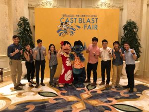 Joan and fellow cast members at the Hong Kong Disneyland Cast Blast Fair