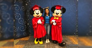 Jaonni Riley with Minnie and Mickey Mouse