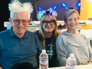 Claire with her parents