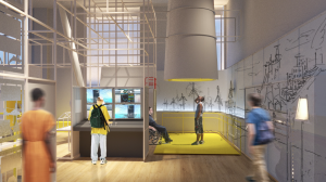 A rendering of one of the exhibits at the Marvel Science Museum