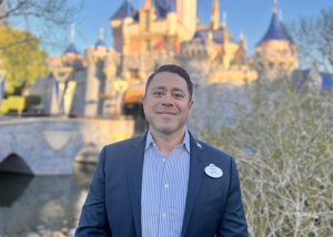 Ariel Wlias in front of Sleeping Beauty Castle at Disneyland