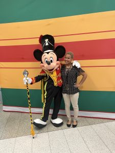 Tai's niece at the beginning of her College Program with the Disney on the Yard cohort