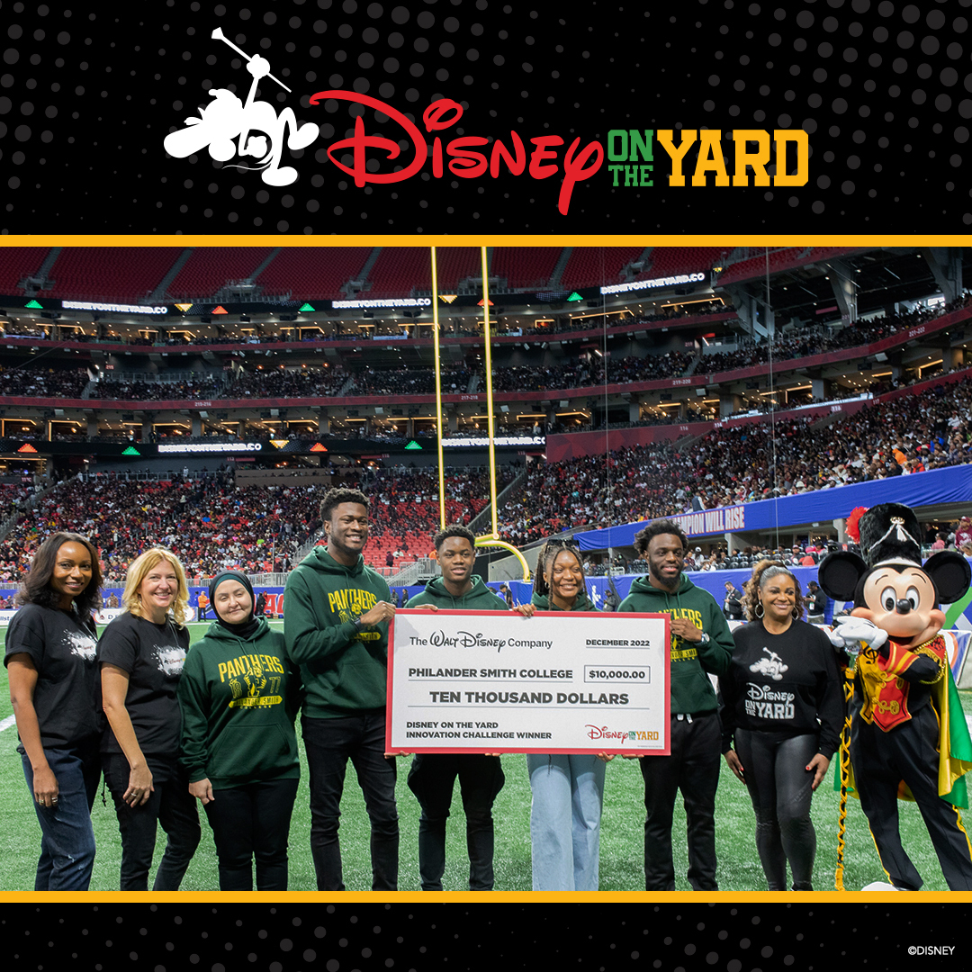 Last year’s winners were invited to the Celebration Bowl where they met Disney on the Yard’s Executive Champions and accepted a $10,000 grant on behalf of their school.