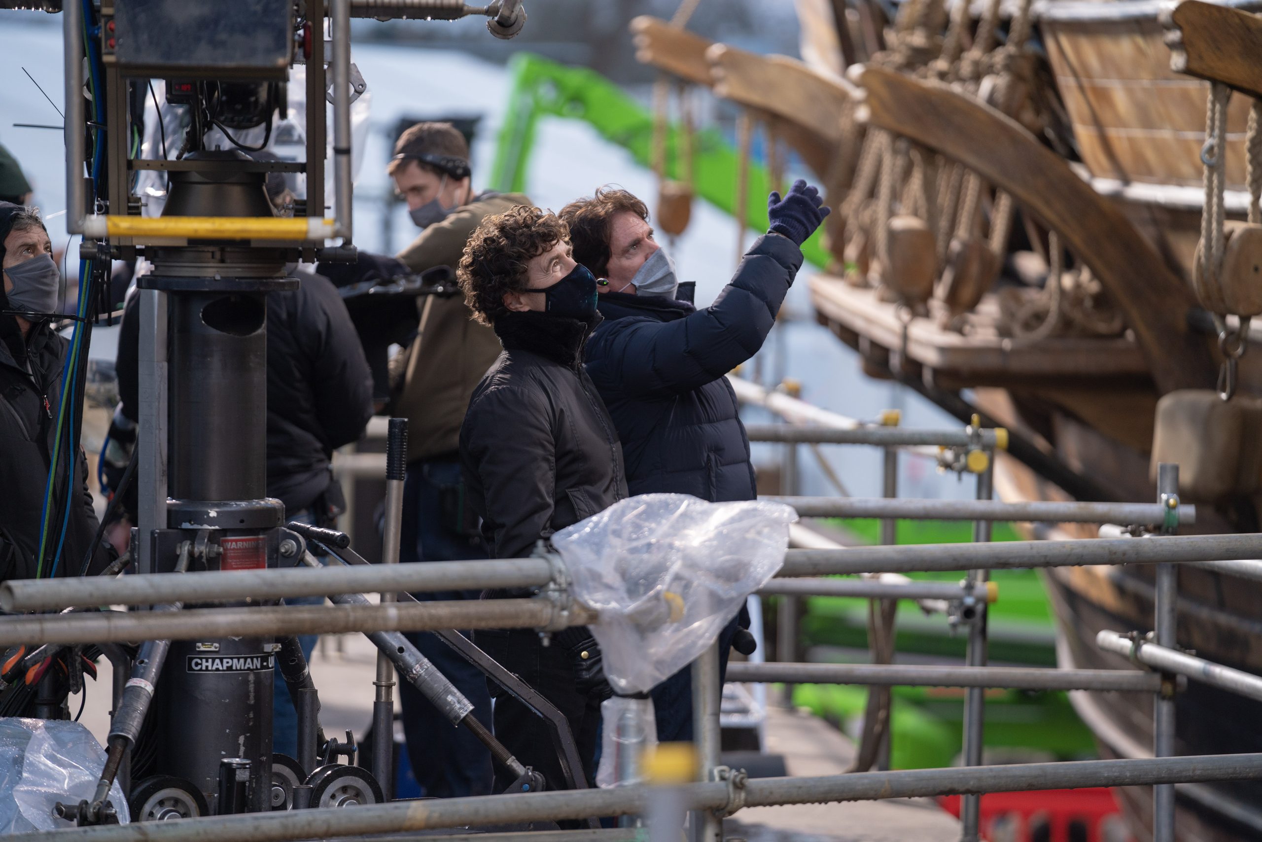THE LITTLE MERMAID (L-R): Cinematographer Dion Beebe and Director Rob Marshall on the set of Disney's live-action THE LITTLE MERMAID. Photo by Giles Keyte. © 2023 Disney Enterprises, Inc. All Rights Reserved.