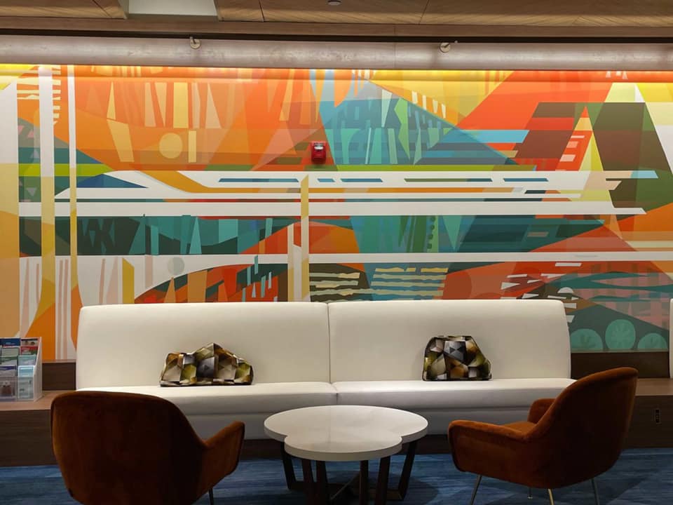Contemporary Resort_monorail lobby mural