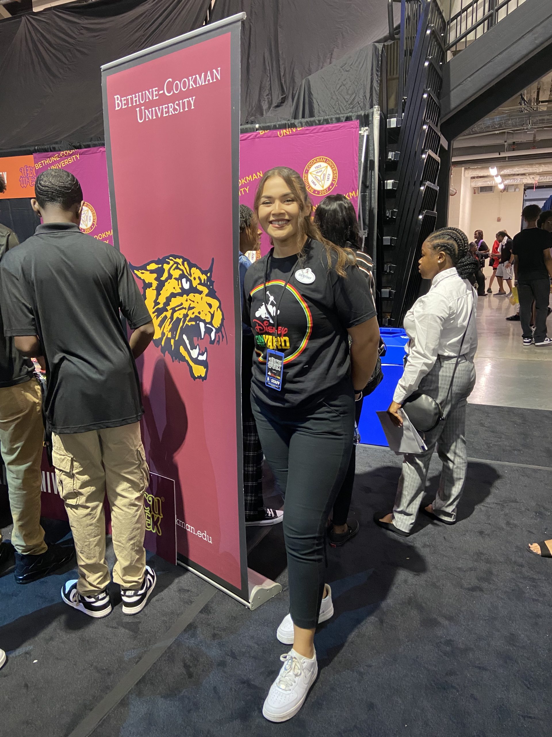 Destiny supporting disney and B-CU at college fair on property