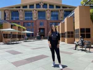Disney Cast Member standing in front of office
