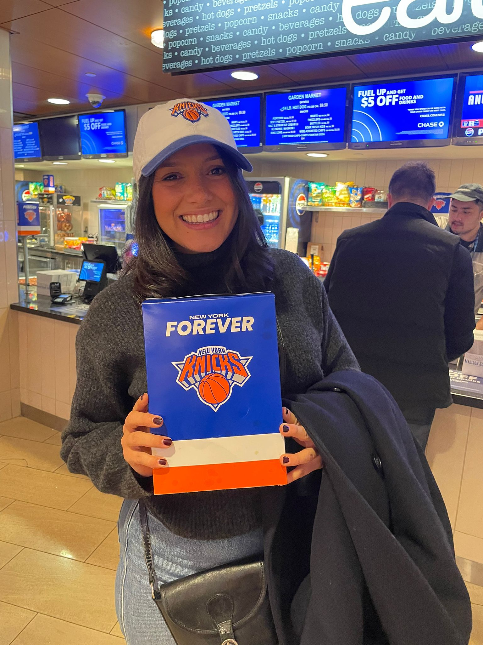 Kathryn at New York Knicks game in Madison Square Garden.
