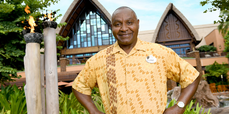 Male cast member smiling outside of Aulani, A Disney Resort & Spa in Ko Olina, Hawai&lsquo;i