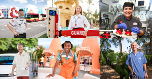 Male and female cast members working across various Disney Parks and Resorts