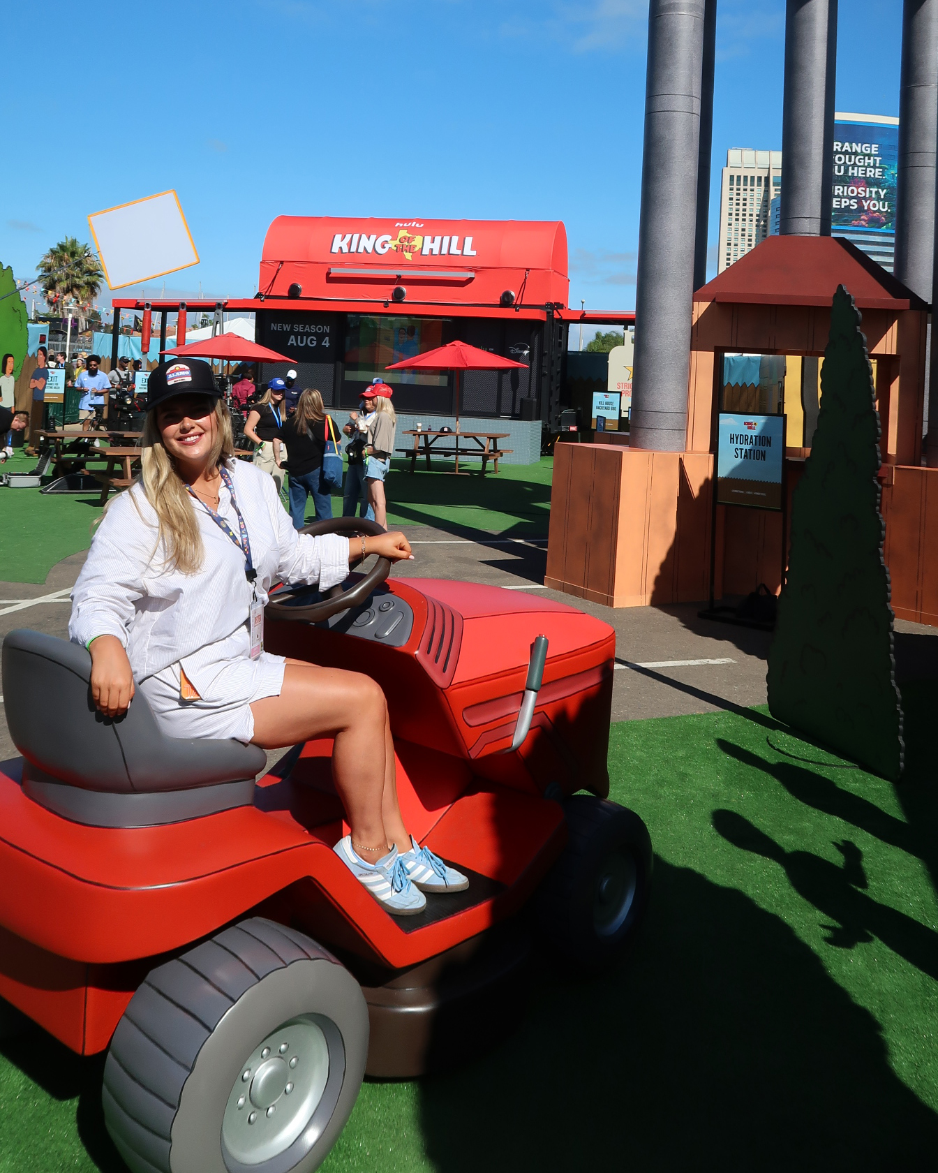 Behind‑the‑scenes moment of social media content creation at Hulu, showcasing how creators capture engaging experiences for digital audiences.