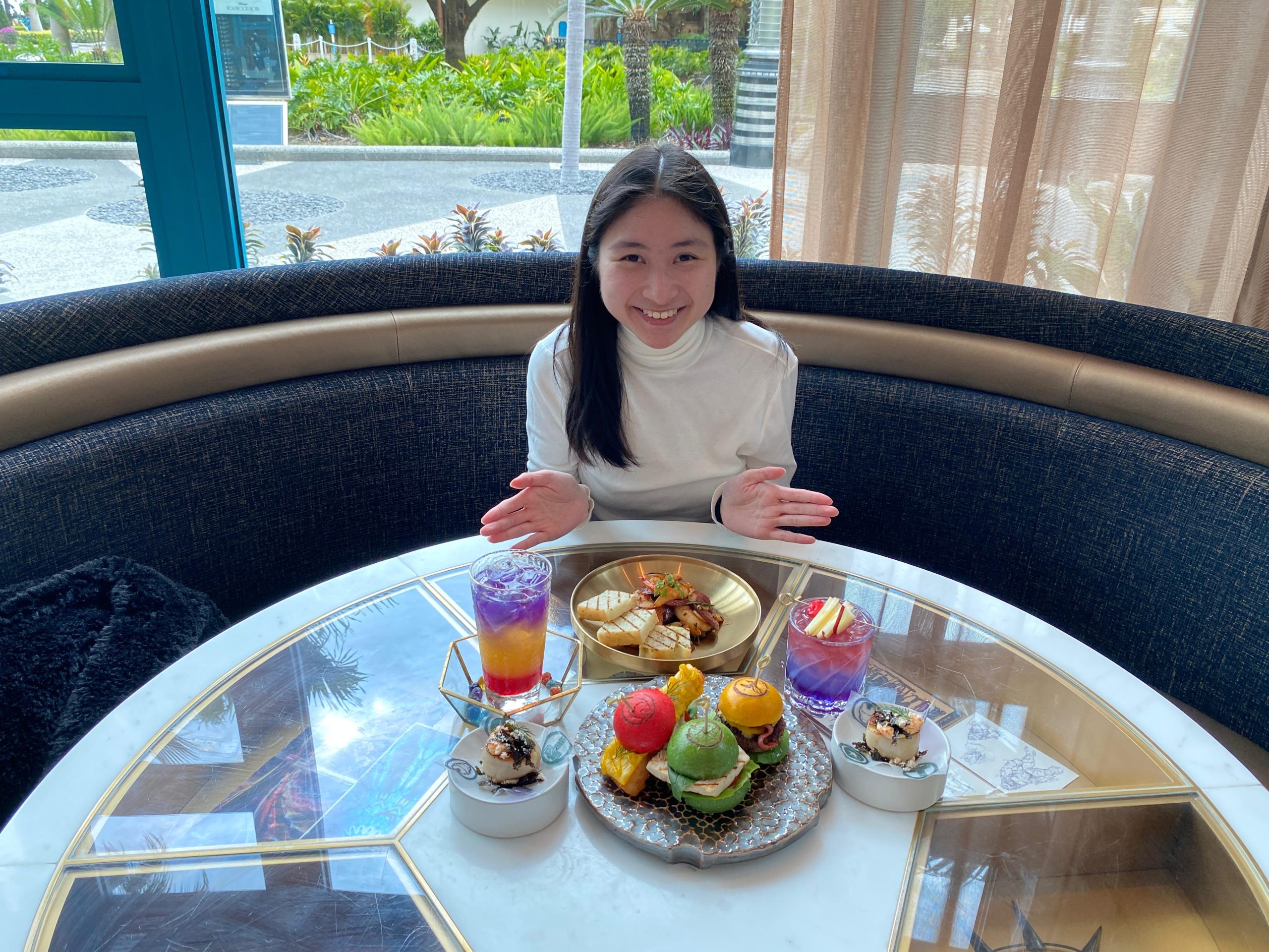 Tiffany dining at The Archivist restaurant.