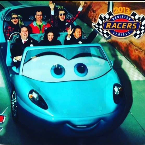 Tim riding Radiator Springs Racers ride at Disneyland California in 2013