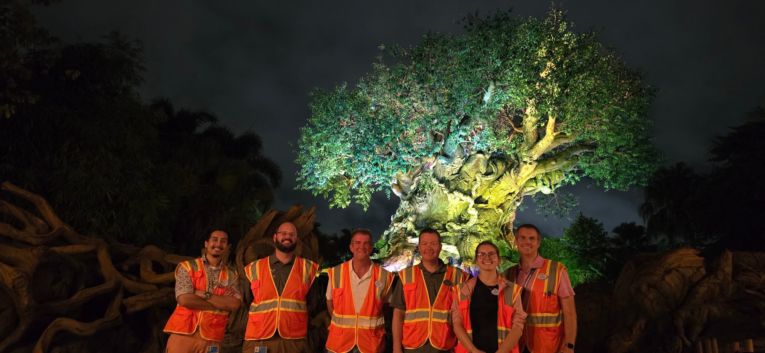 Group photo in front of Tree of Life