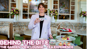 Chef Amber at the Garden View Lounge having tea.