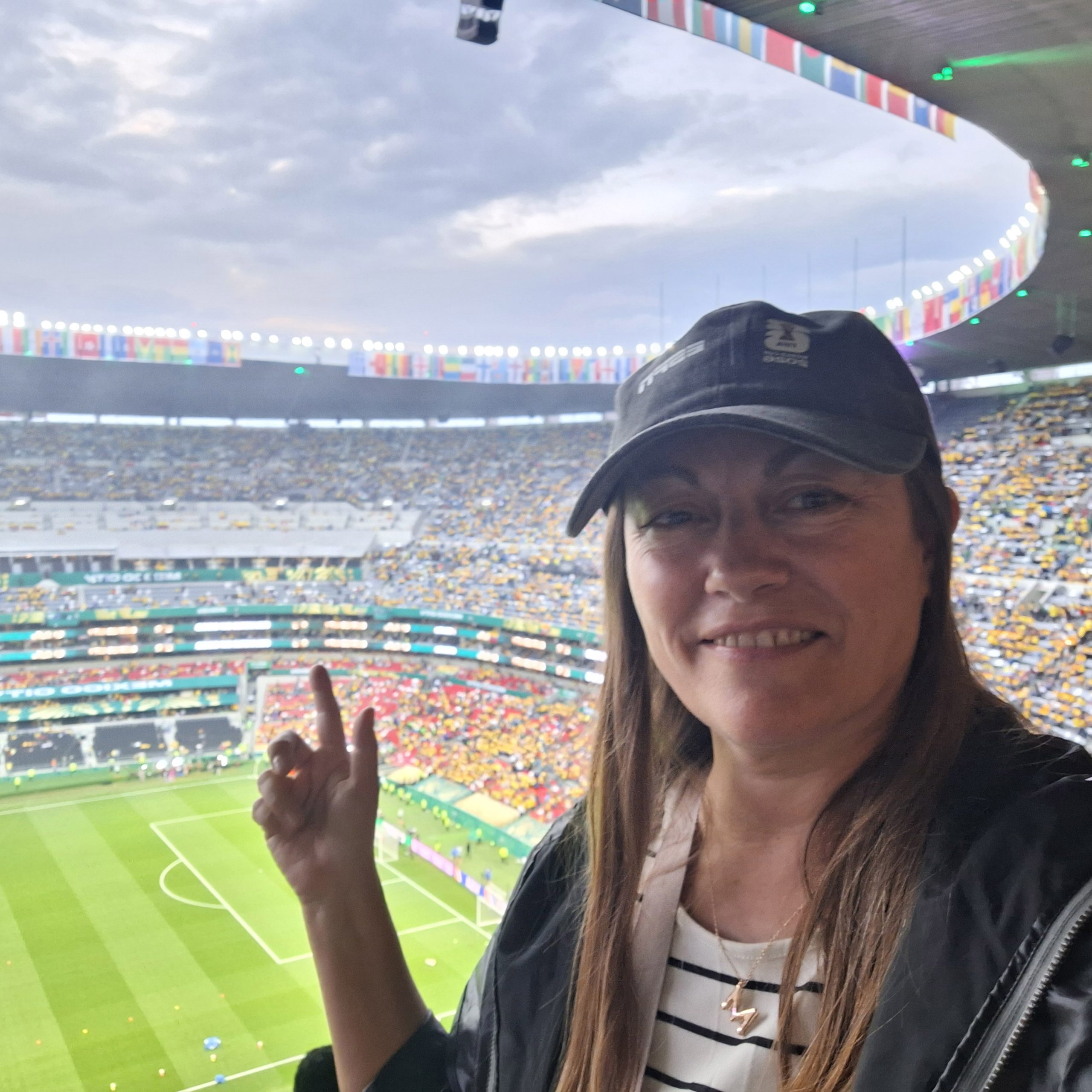 ESPN supervisor Mercedes visits a FIFA World Cup stadium while supporting international production operations and broadcast coordination for ESPN&rsquo;s global coverage.
