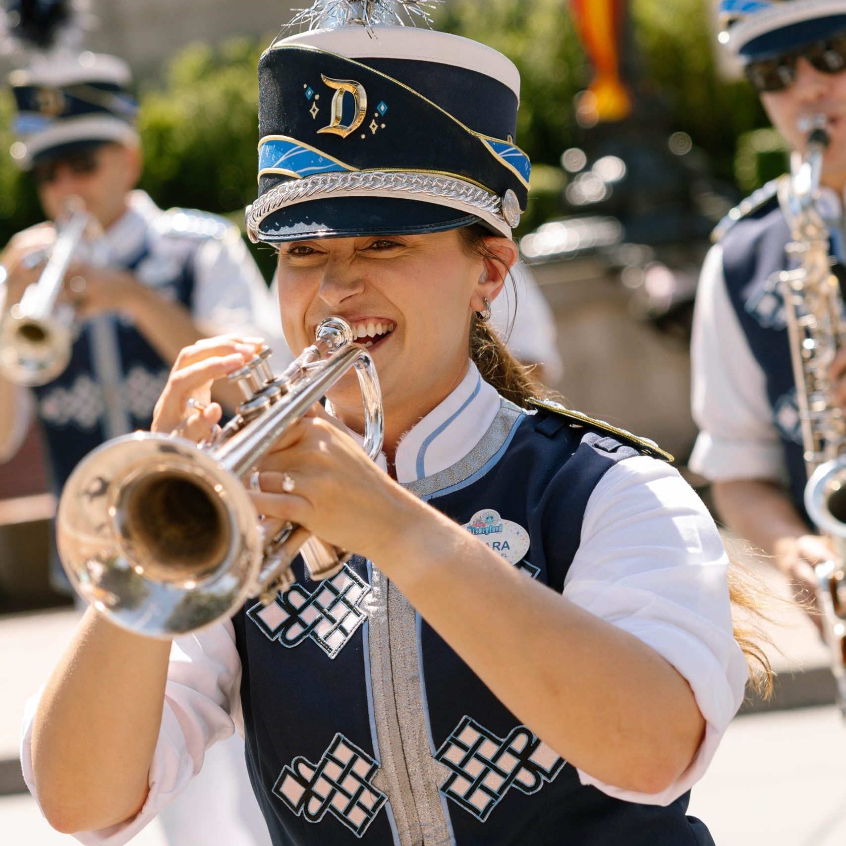 Photo of trumpet player smiling