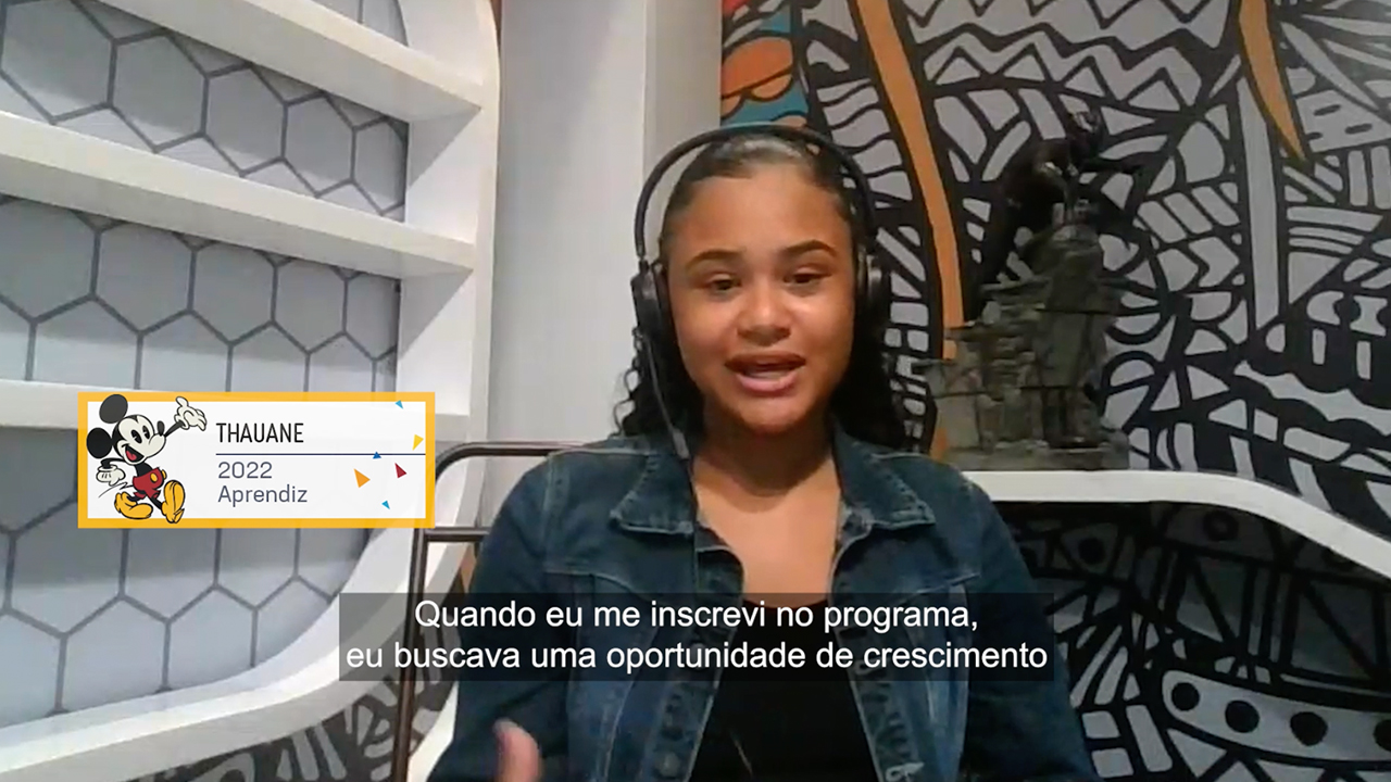 Foto de capa do vídeo Disney Internships Latin America Brazil Apprenticeships com participação da participante Thauane