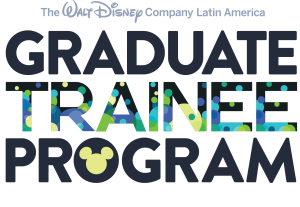 Logotipo do Programa de Trainee da The Walt Disney Company Latin America com uma cabeça do Mickey dentro do O de 'programa'.