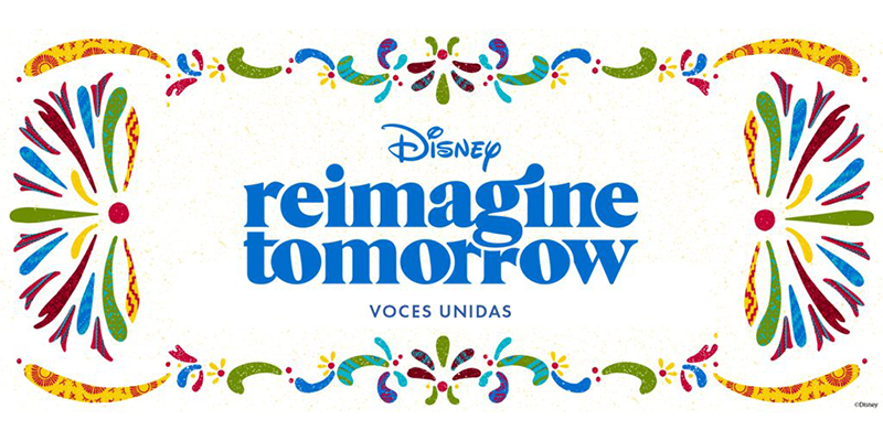 Logo colorido para Disney's Reimagine Tomorrow Voces Unidas