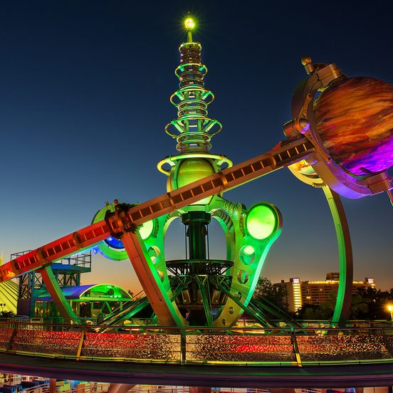 Astro Orbiter at night